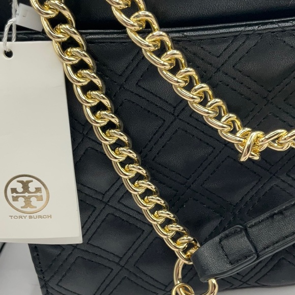 TORY BURCH AUTHENTIC BLACK QUILTED LEATHER ALEXA HANDBAG - Picture 3 of 6